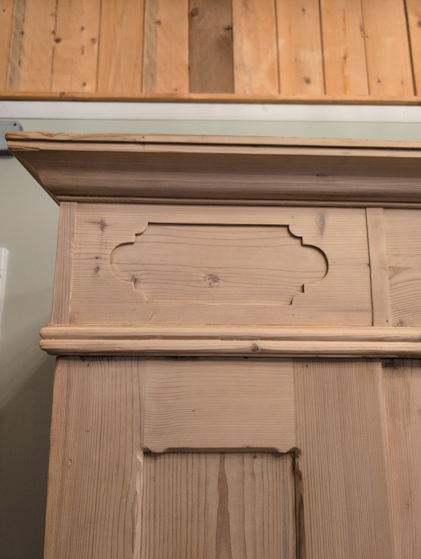 Grand Stripped Pine German Wardrobe