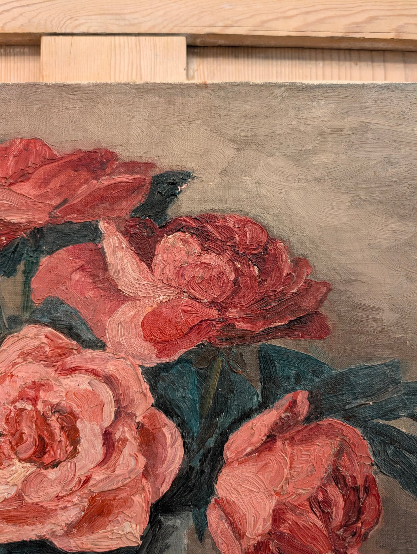 Roses in Vase Oil on Canvas