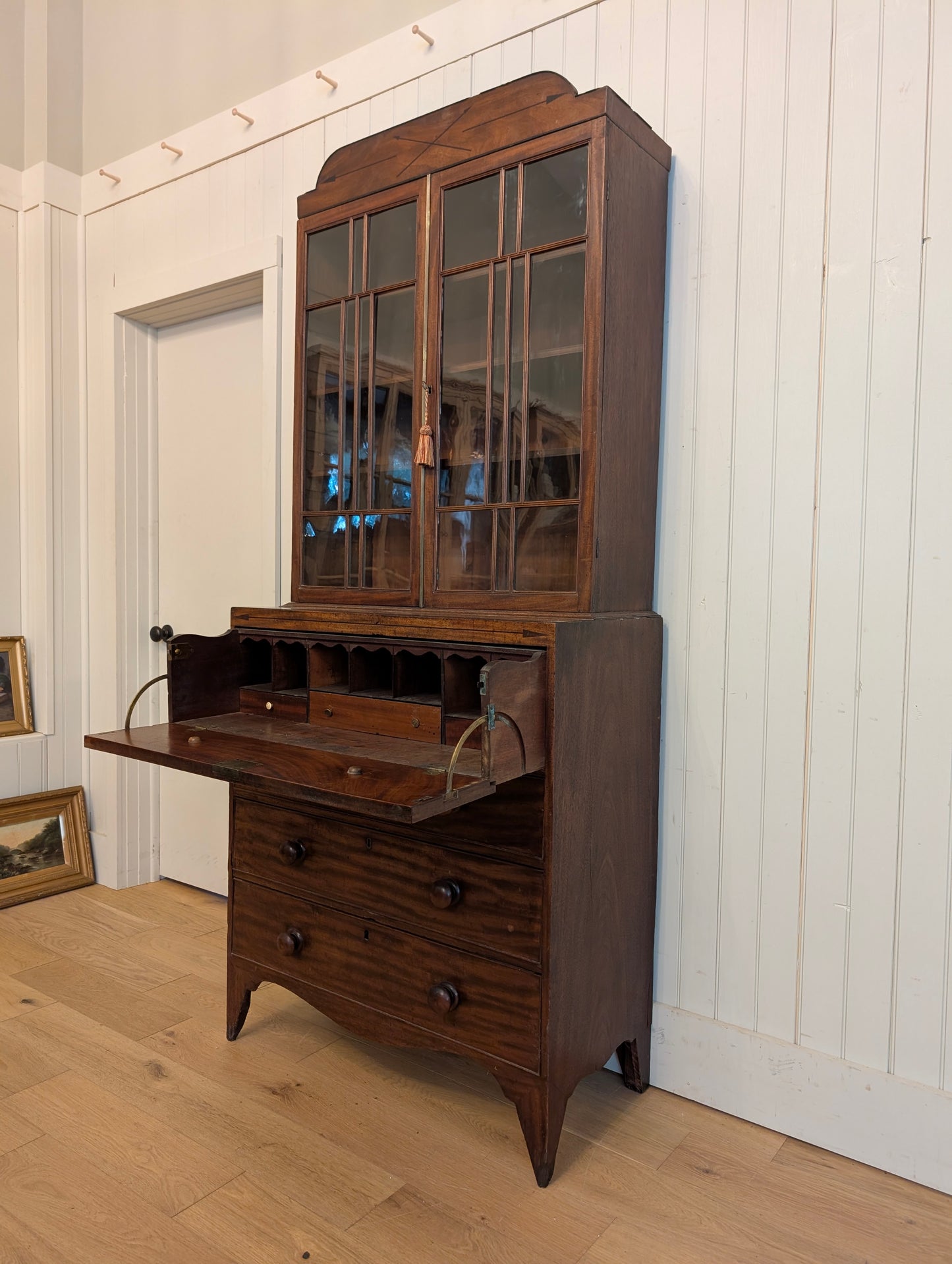 Mahogany Glass Door Secretaire