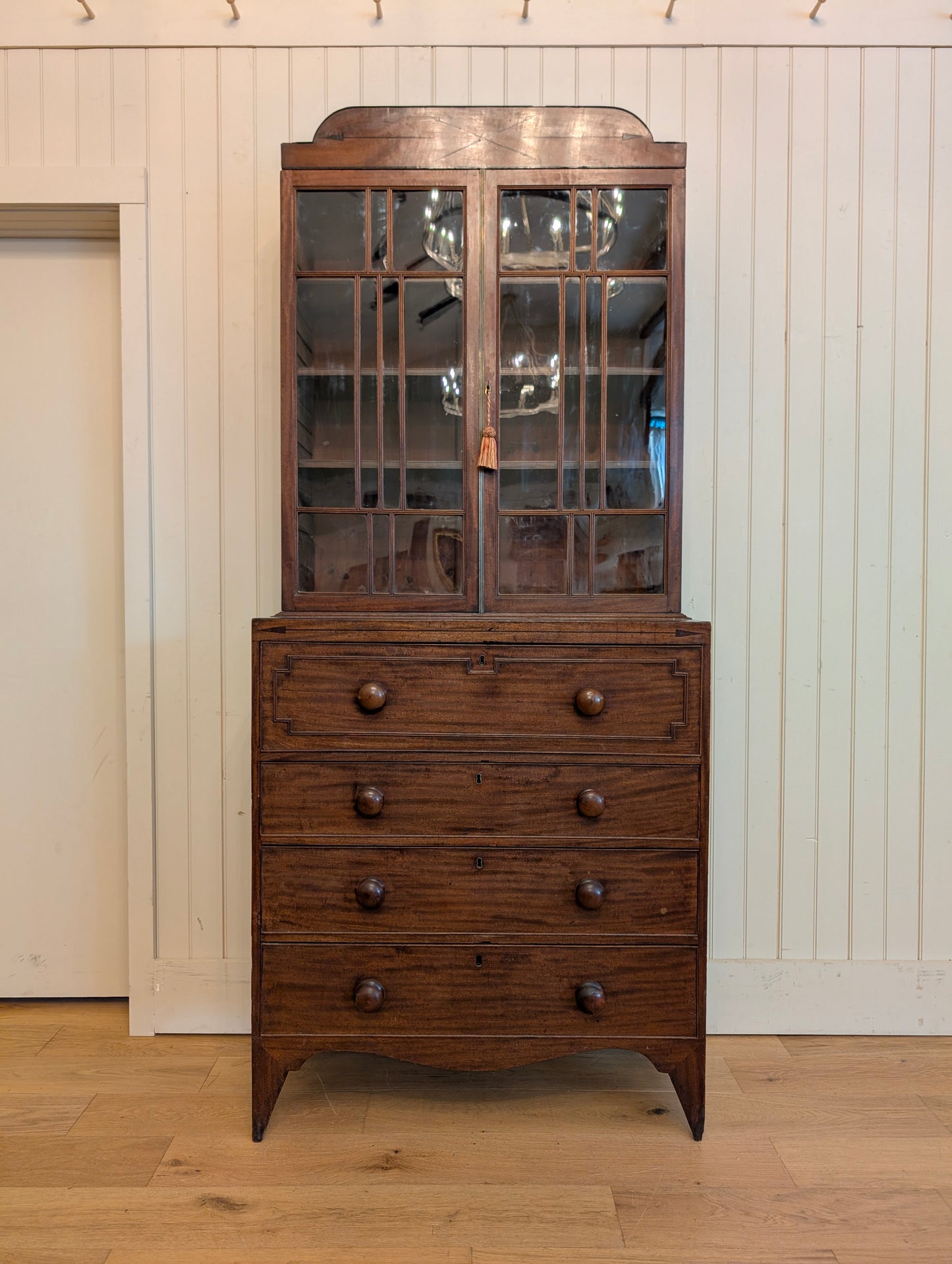Mahogany Glass Door Secretaire