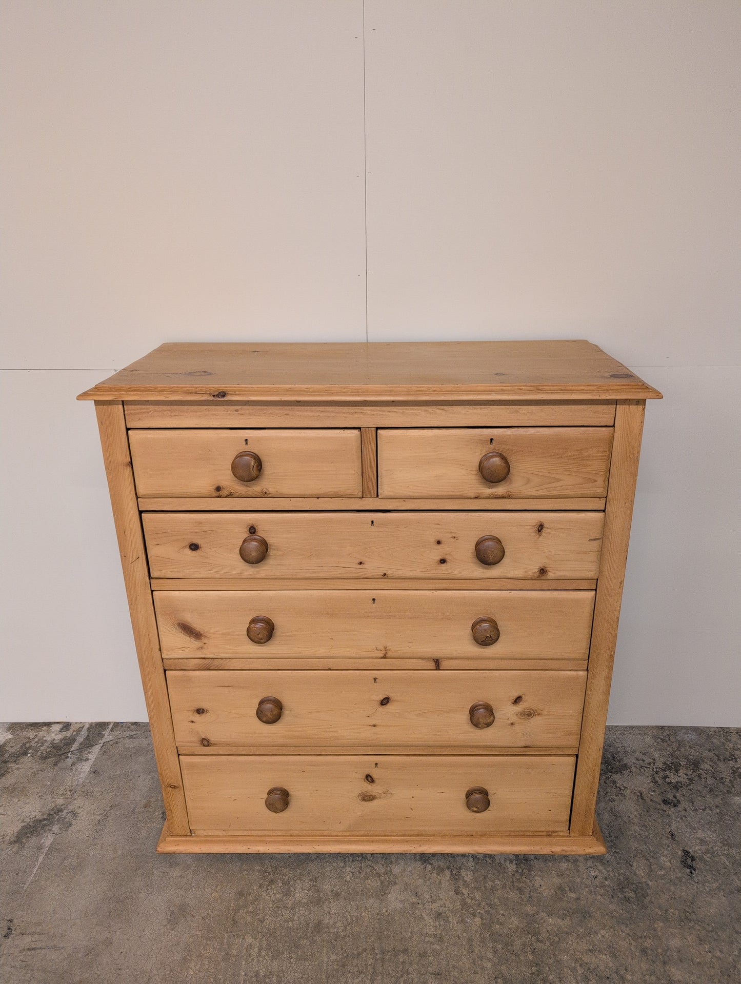 Stately 2 over 4 English Pine Chest