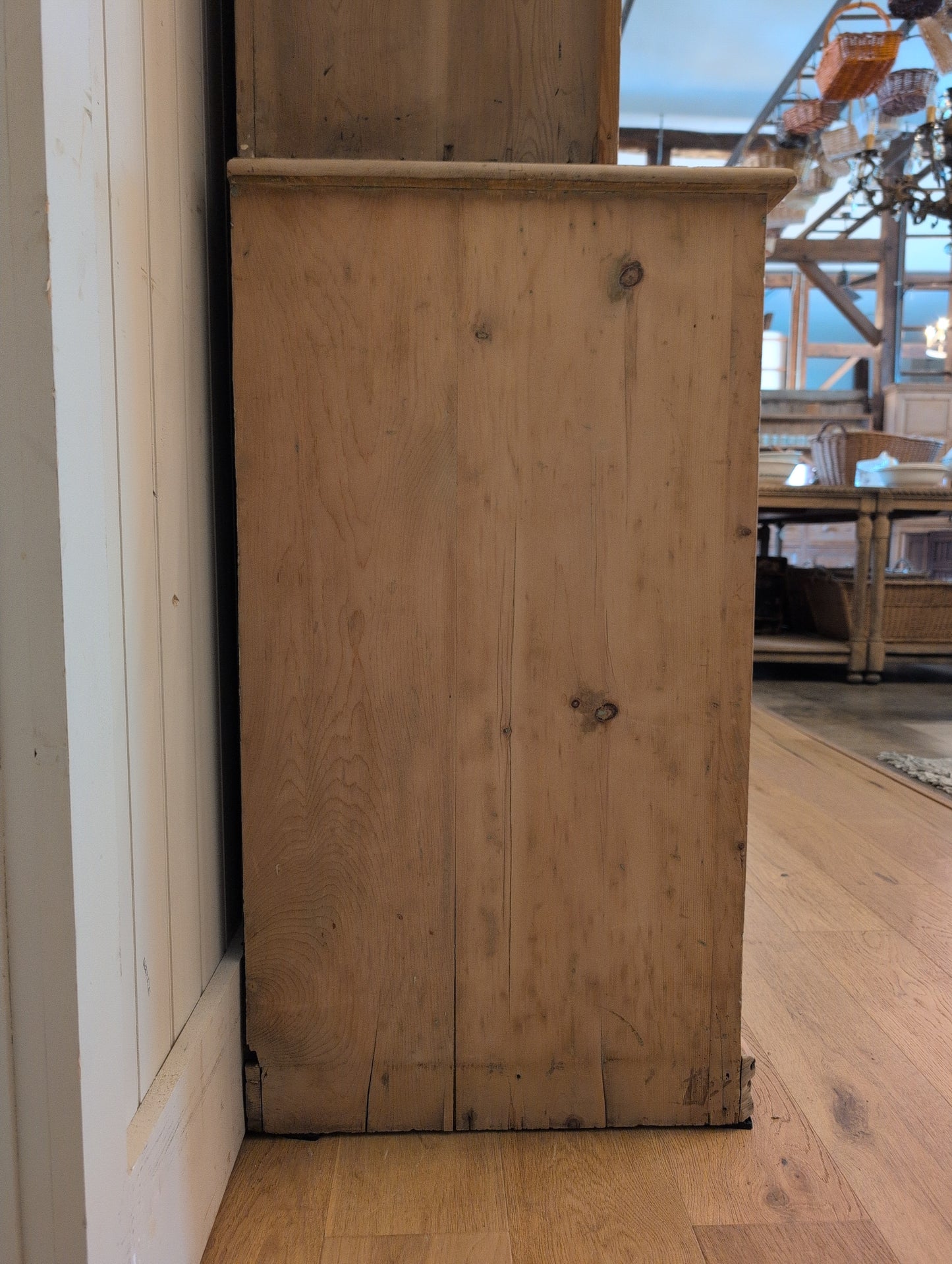 Stately Glazed Pine Hutch