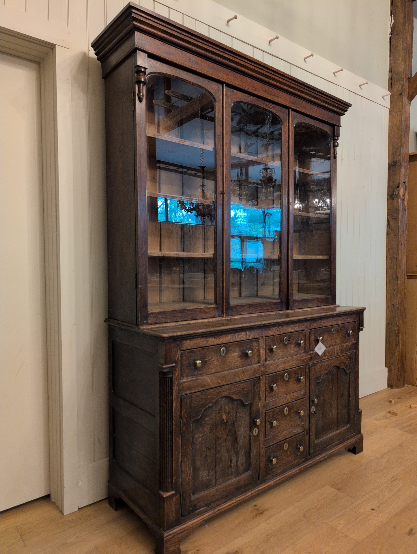 Georgian Oak Glazed Dresser