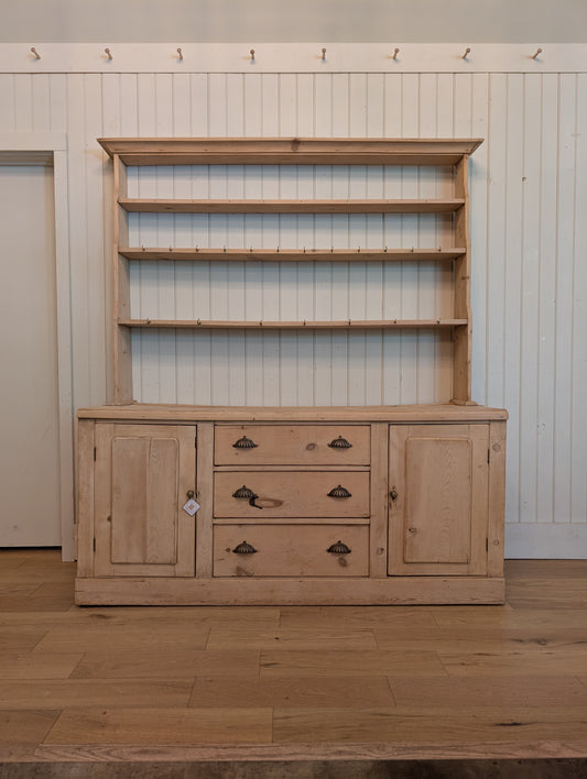 Stripped Pine Open Shelving Hutch