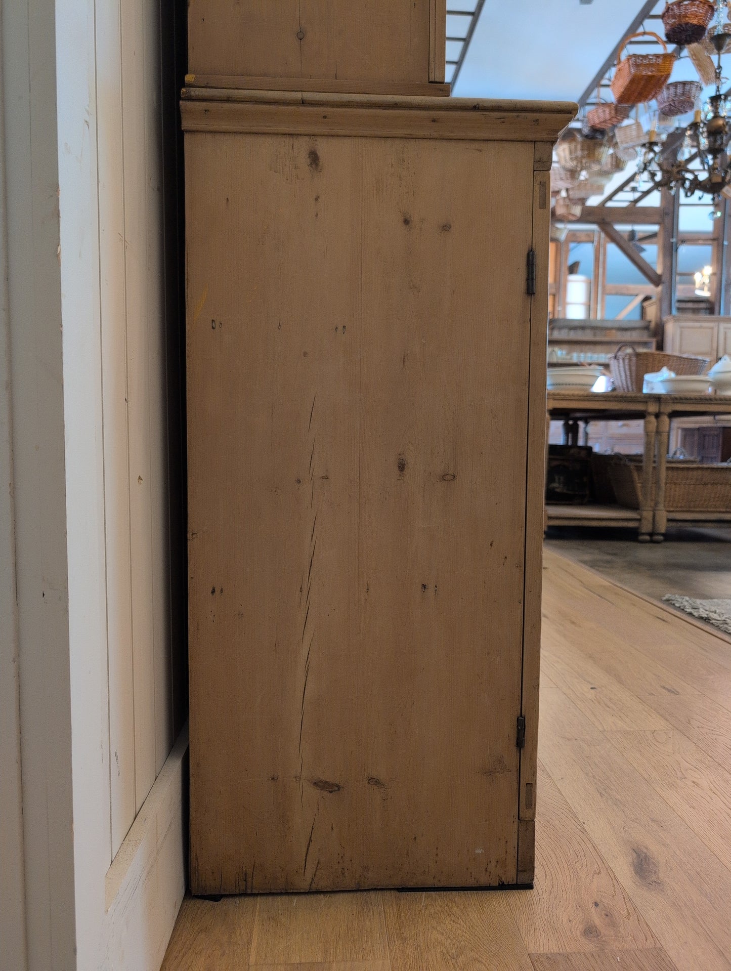 Glazed Arch Door Pine Hutch