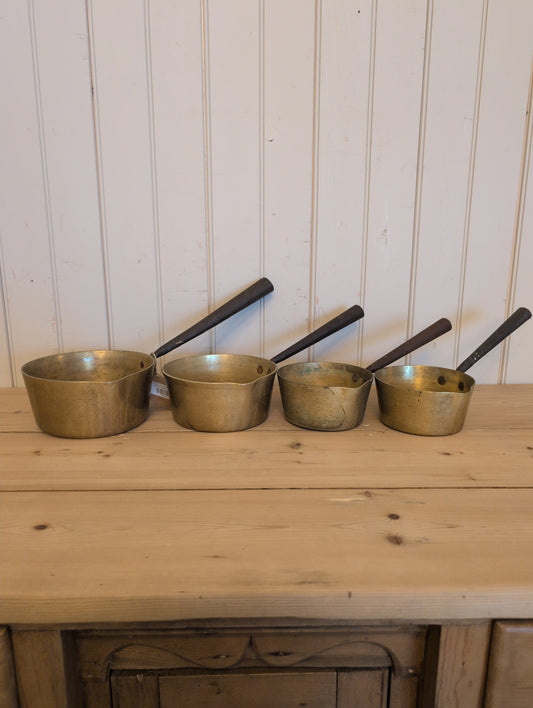 Set of 4 Victorian Brass Pans