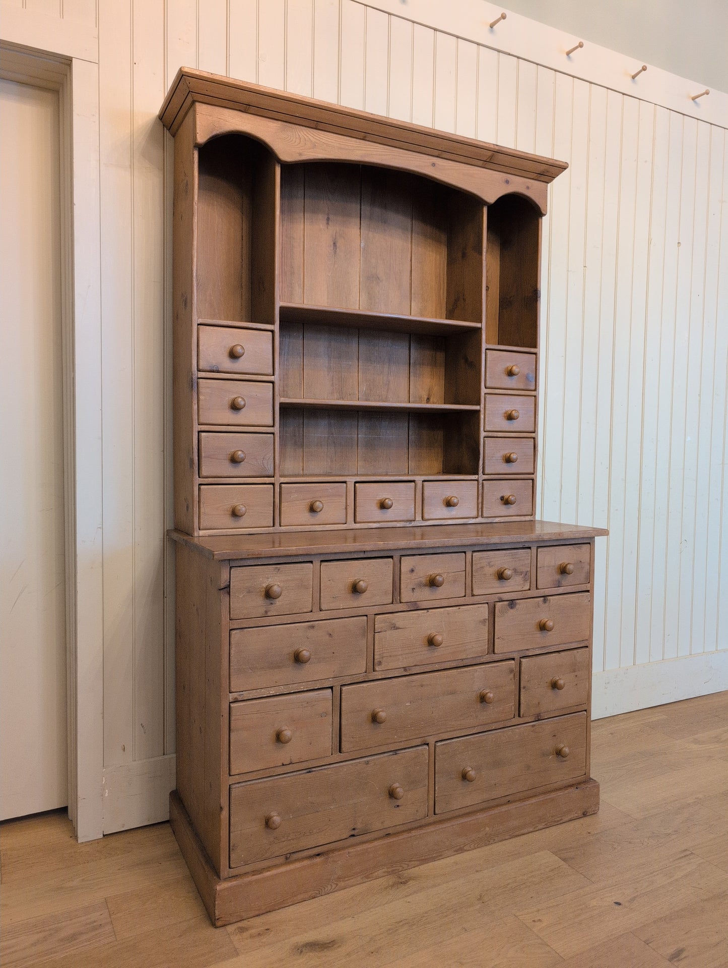 Vintage English Pine Kitchen Hutch