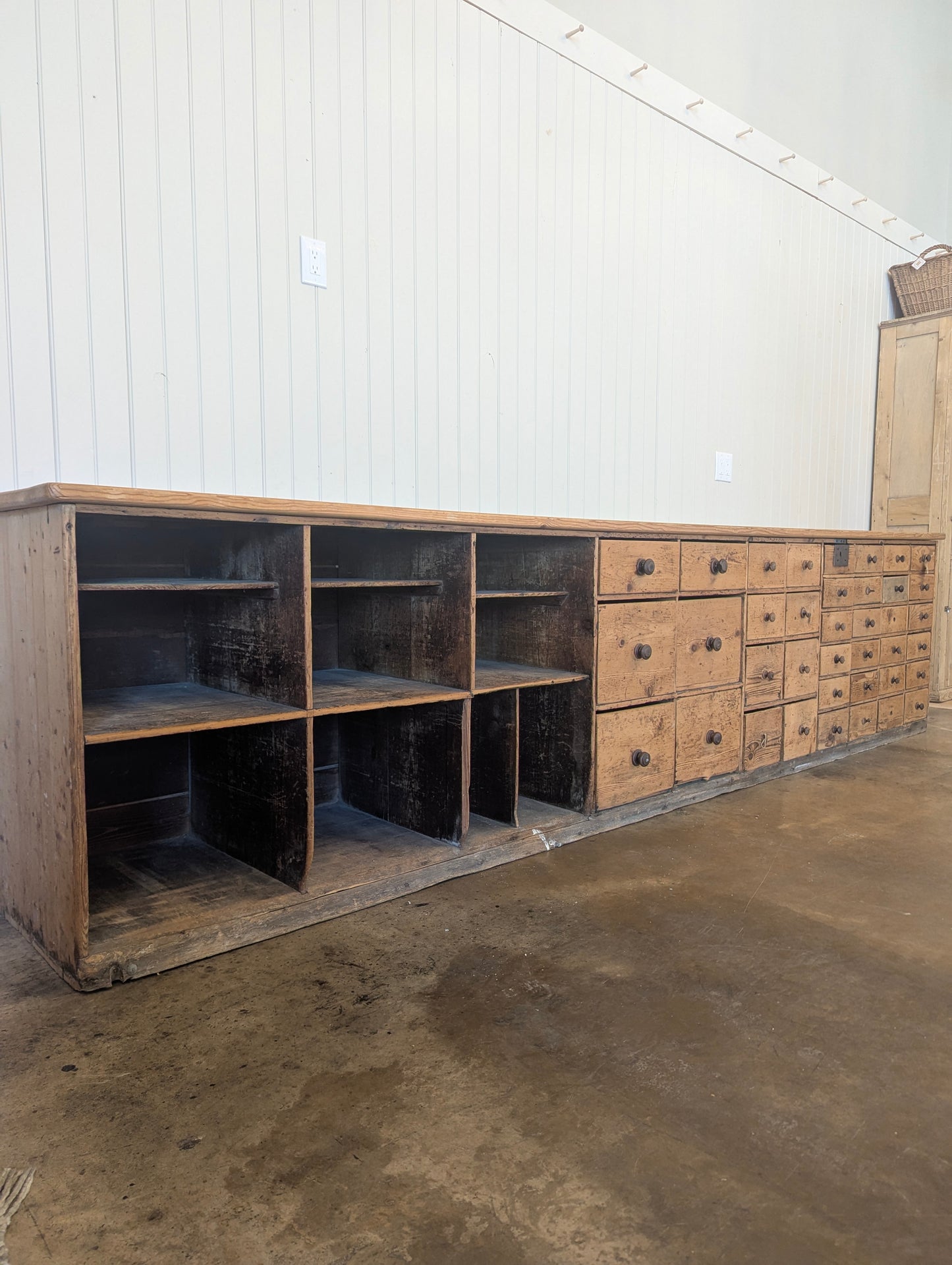 12ft Pine Haberdashery Counter