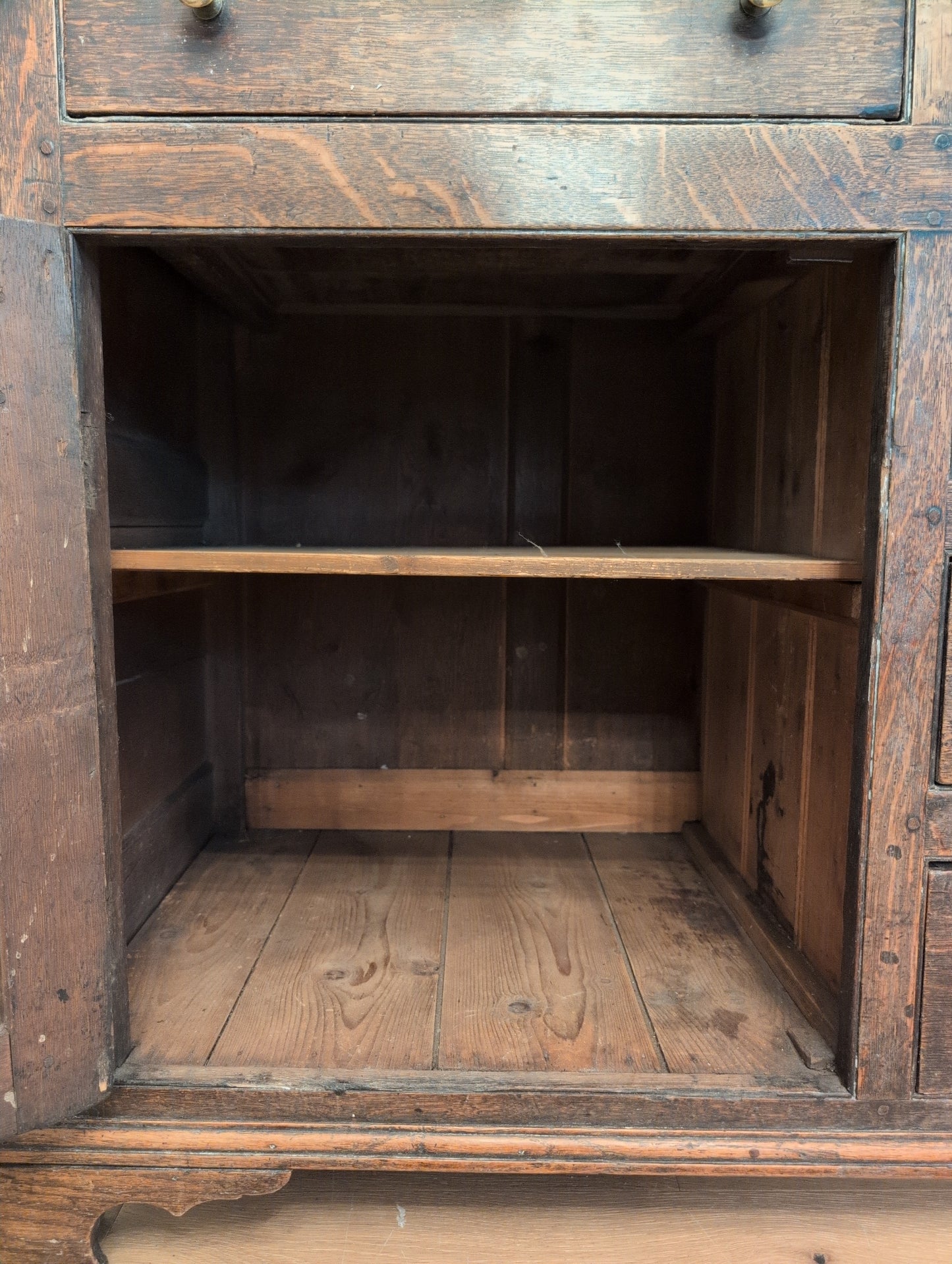 Georgian Oak Glazed Dresser