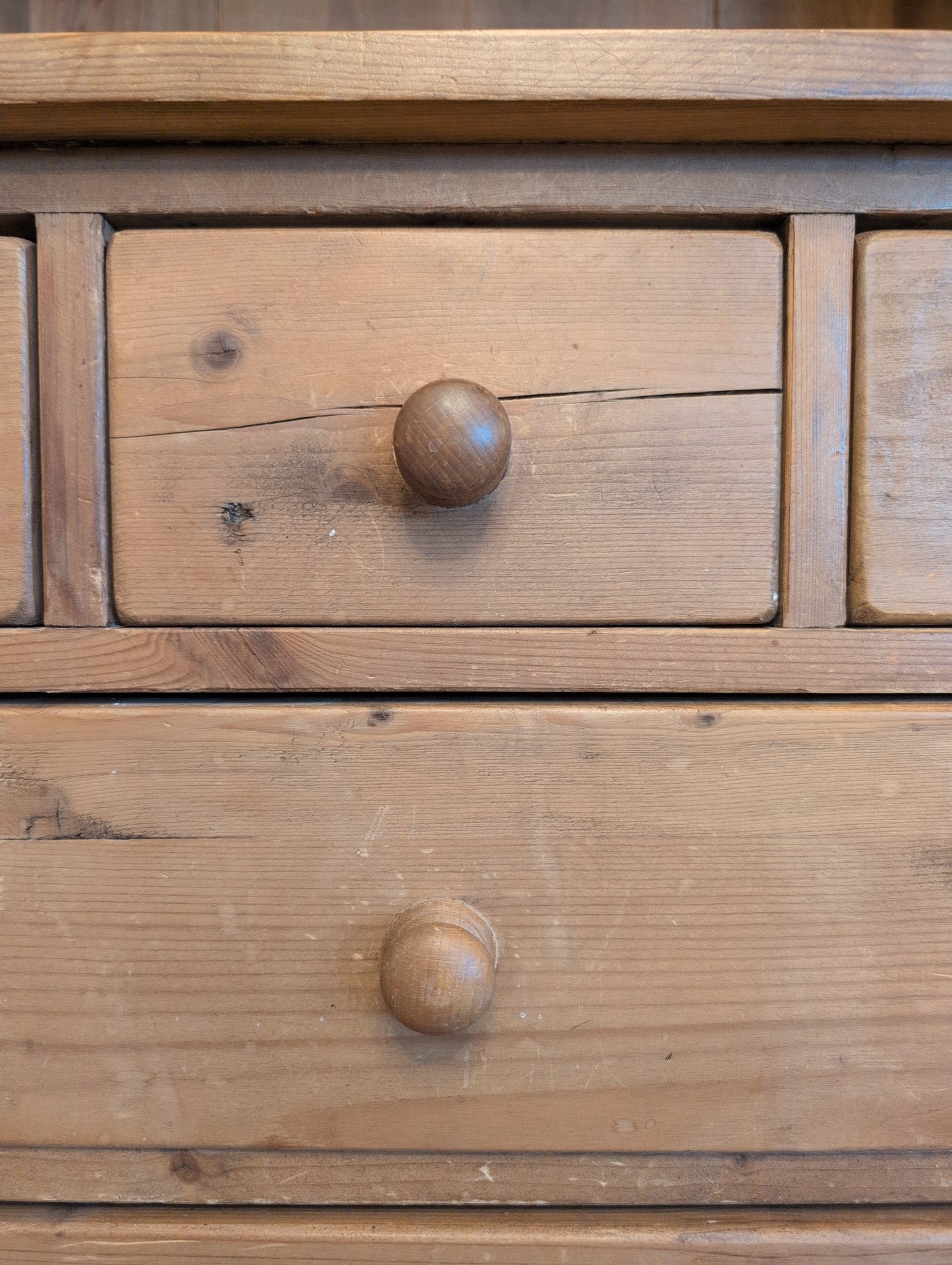 Vintage English Pine Kitchen Hutch