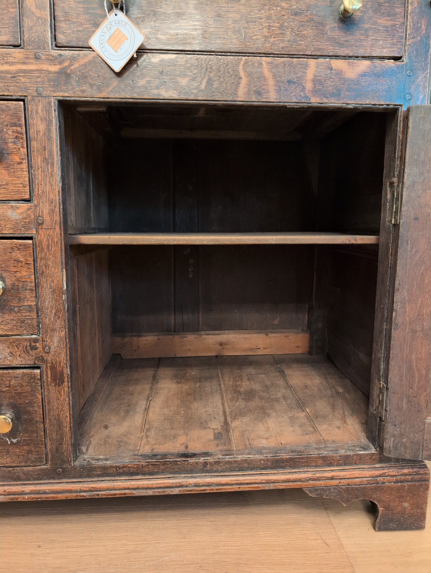 Georgian Oak Glazed Dresser