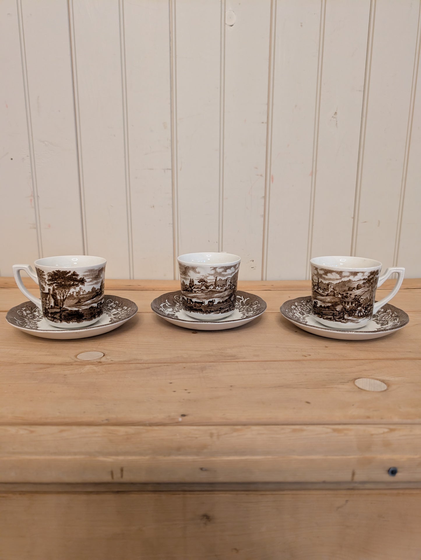 Meakin "Stratford Stage" Tea Cup and Saucer