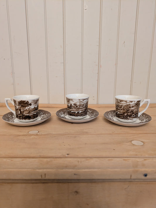 Meakin "Stratford Stage" Tea Cup and Saucer