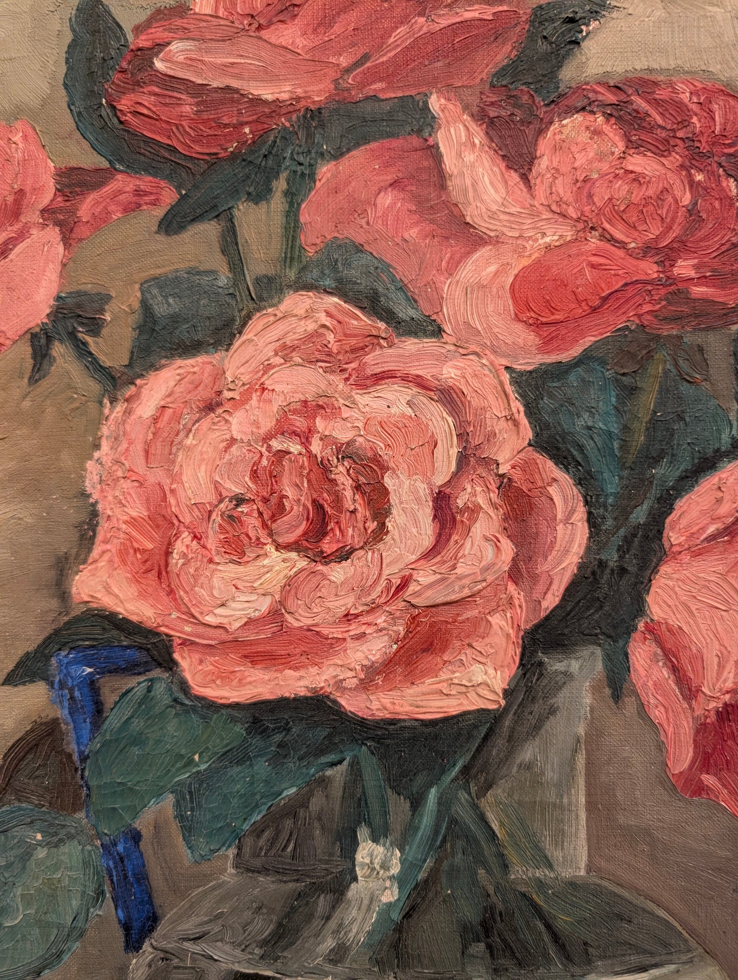 Roses in Vase Oil on Canvas