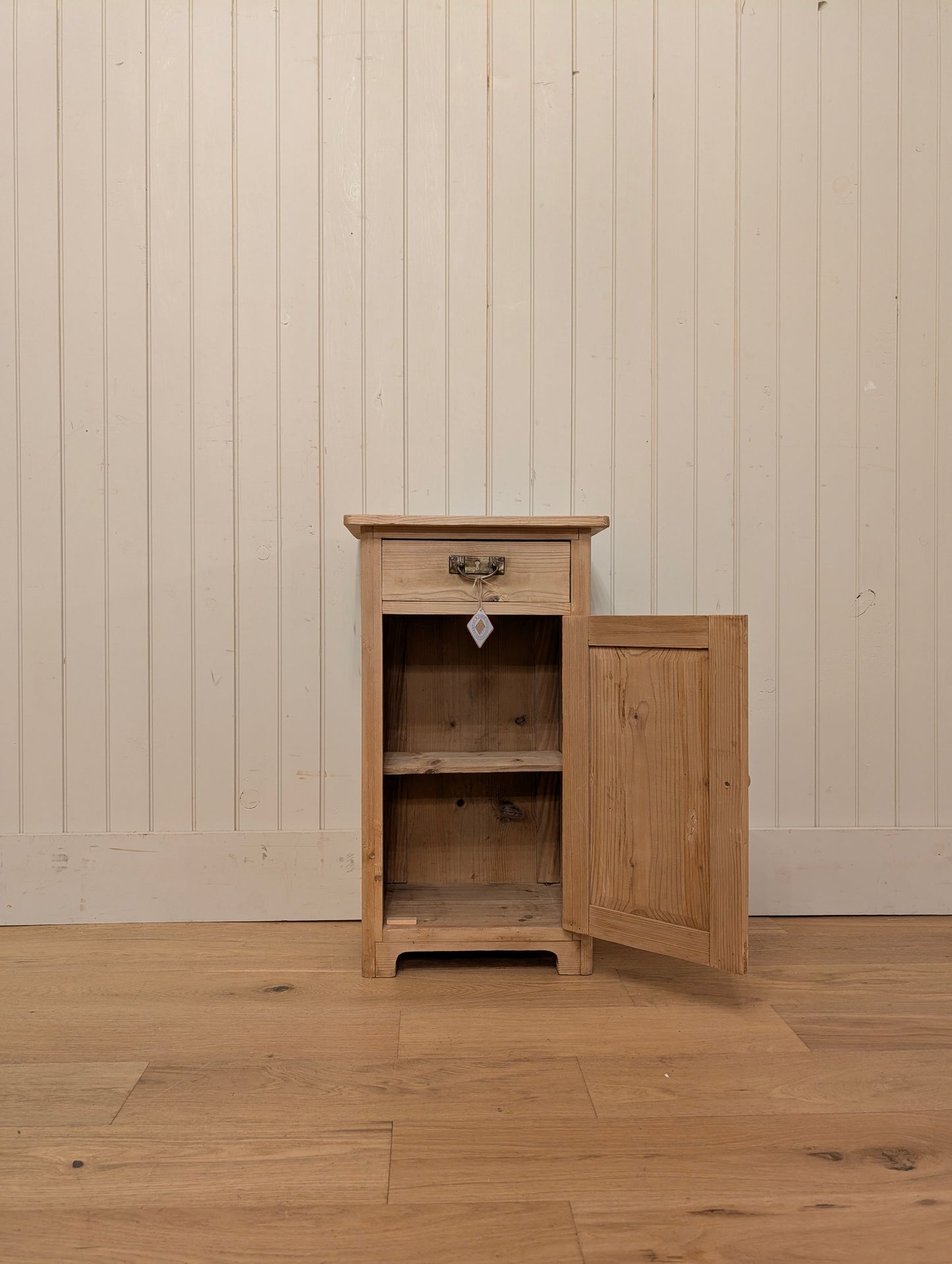 Stripped Pine Bedside Cupboard