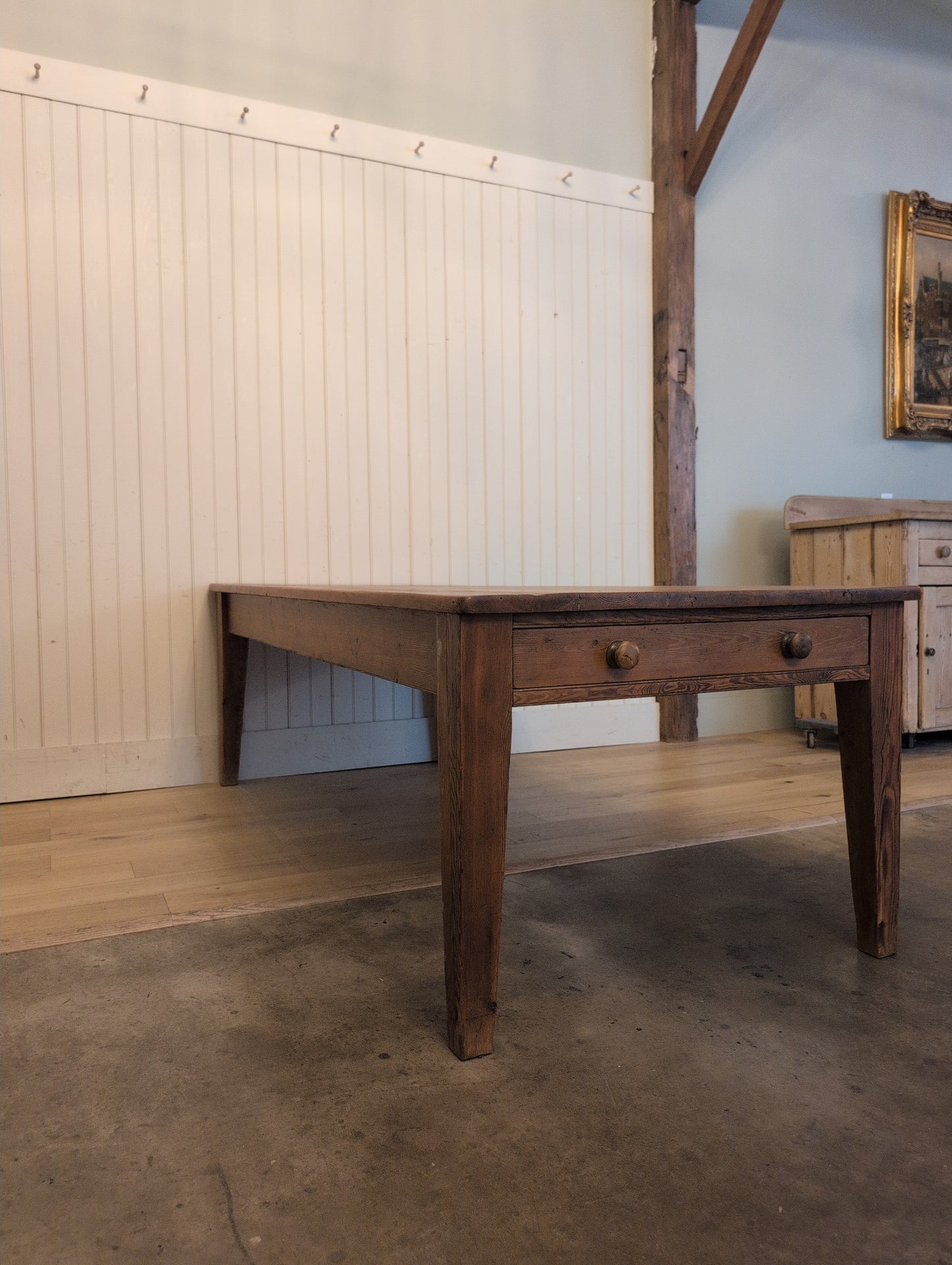 Victorian Pine 2 Drawer Dining Table